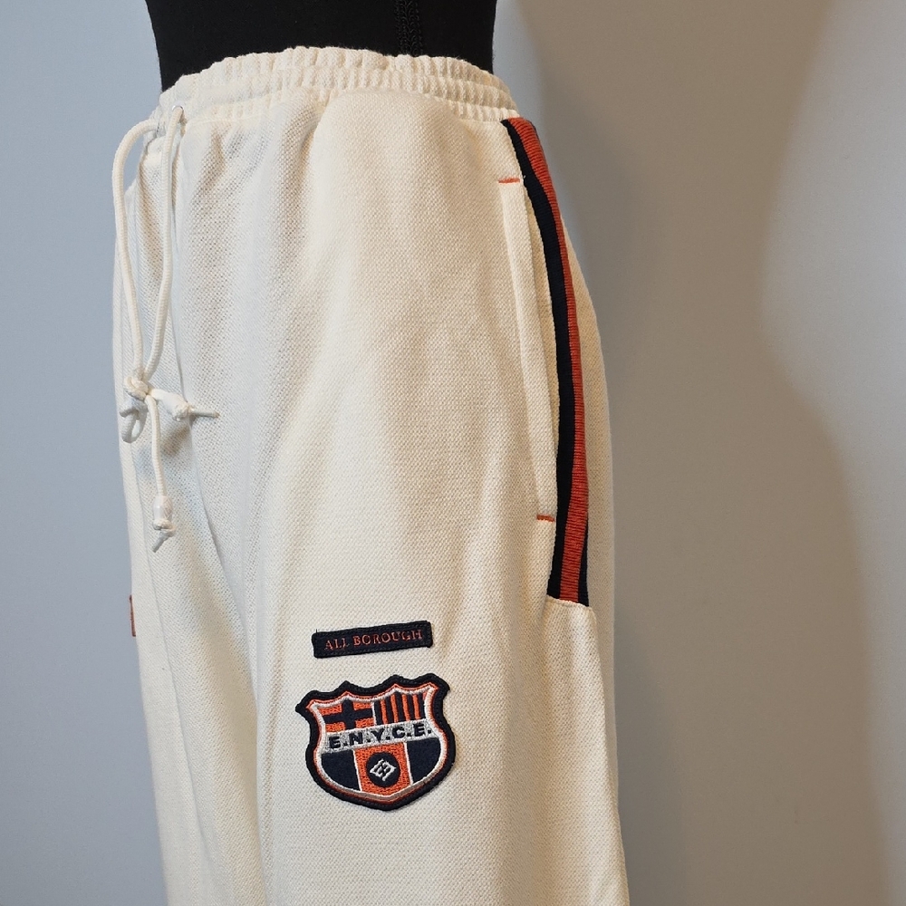 E.F.C. White Polo Shirt with Red Patch